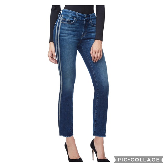 Good American Denim - Good American Good Straight Athletic Stripe Jeans